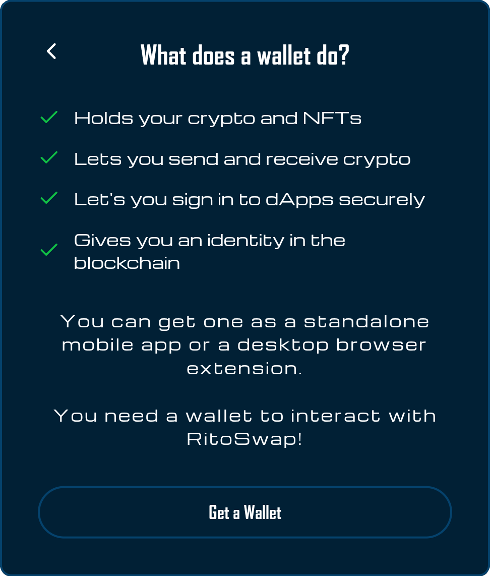 Educational state explaining wallet functionality
