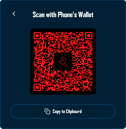 WalletConnect QR code display for desktop connections